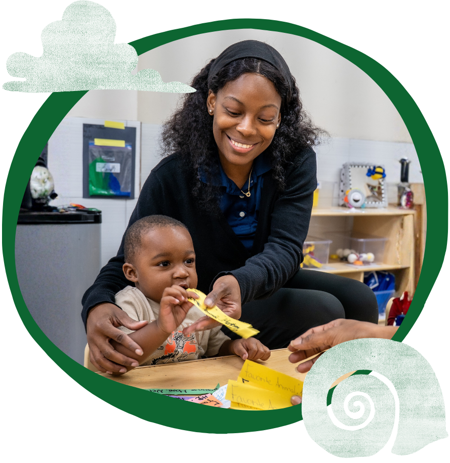 Caring teacher supporting student 